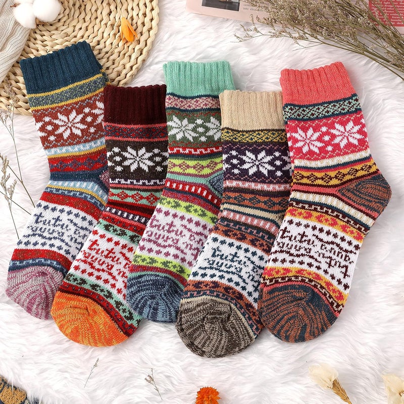 Pleneal Wool Socks for Women - Womens Wool Socks Winter Warm Cozy Knit Sock for Women Men - Image 2